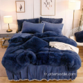 ensemble de housse de couette shaggy en peluche de luxe